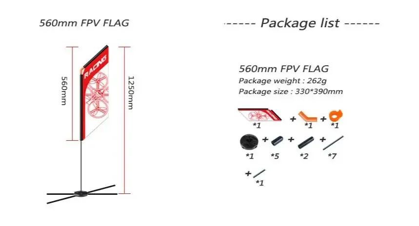 Gerbang balap LDARC 500mm/765m - Drone Racing Flag ulasan dan harga