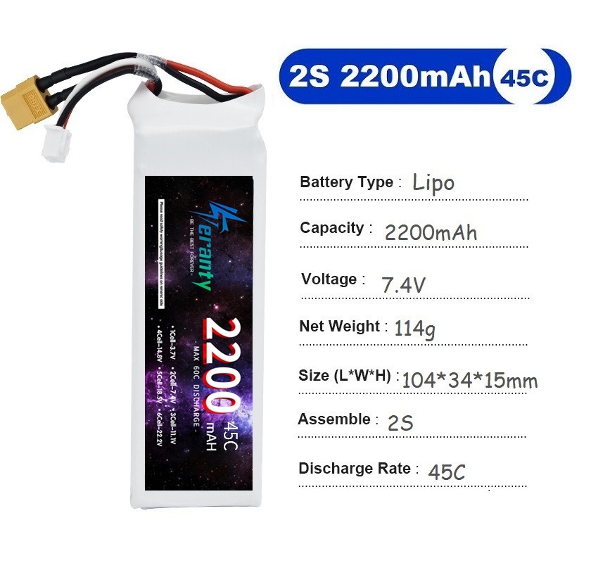 2 buah 7.4V Lipo 2S baterai 15 - Drone Racing Battery ulasan dan harga